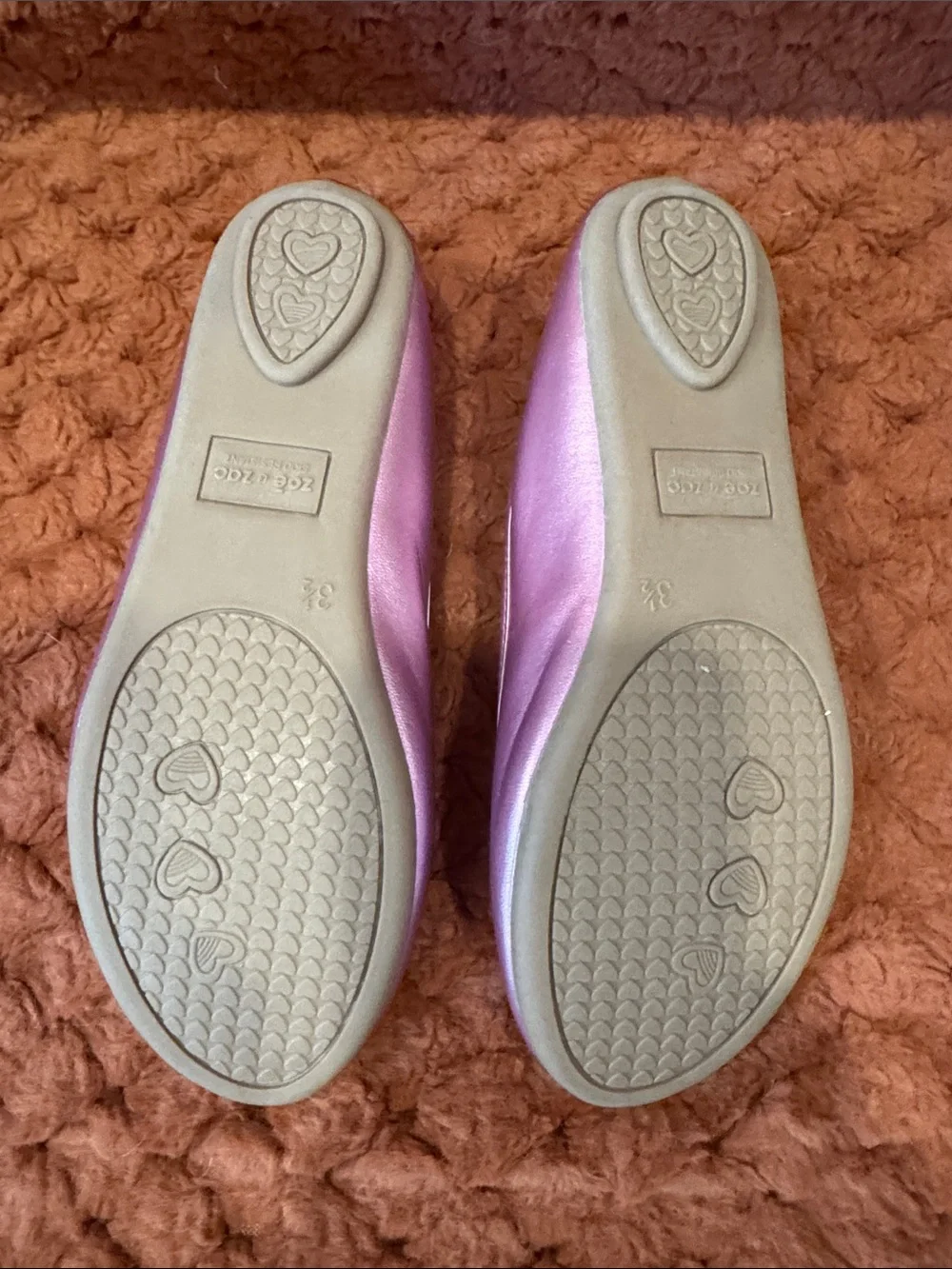 Zoe & Zac Girls' Metallic Pink Ballet Flats